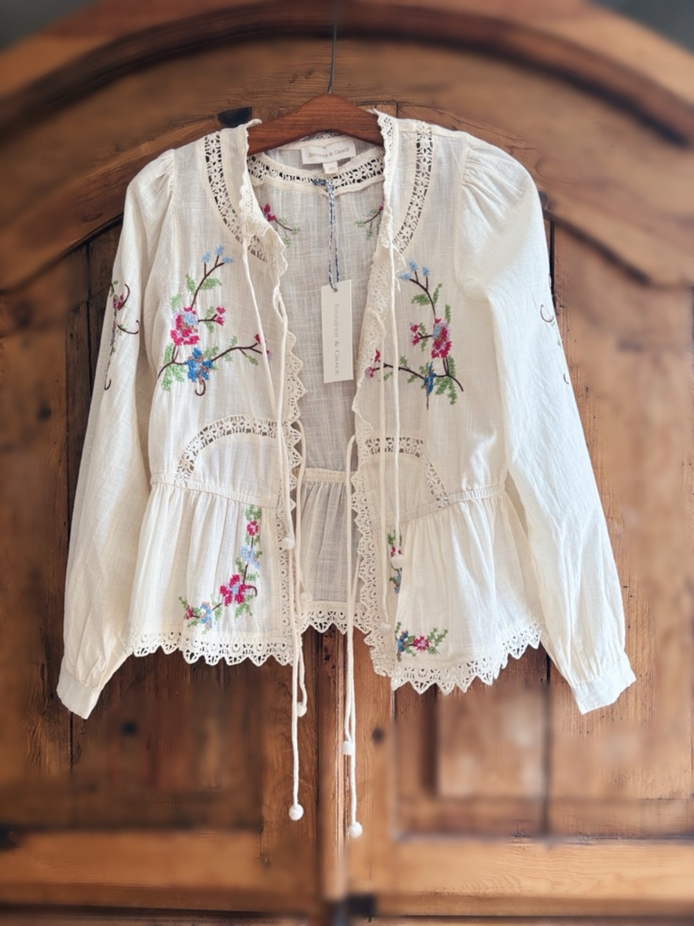 Jennifer & Grace Embroidered Boho Blouse Cardigan NWT - Picture 16 of 16